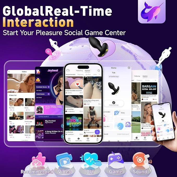 360° Rotating Vibrating Butt Plug,3PCS Anal Plug Sex Toys for Men Women,Anal Dildo Vibrator with 10 Frequencies APP Control, Silicone Anal Toys Adult Toys Nipple Weight Toys