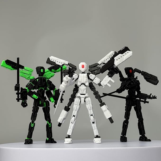 Assembly Completed T13 Action Figure, T13 Robo 13 Action Figures,Gift for Collectors Desktop Decoration Best Birthday Festival Gift (Black)
