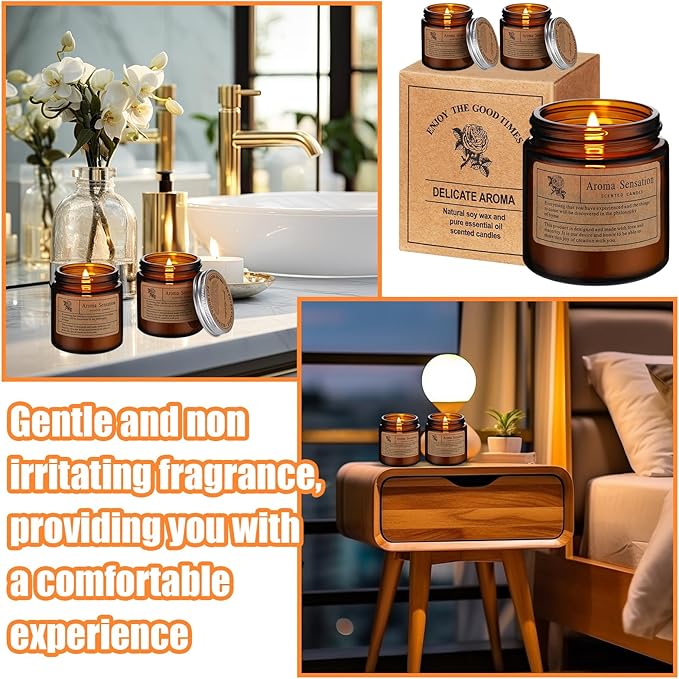 Threlaco 50 Pack Scented Candles Gift Set, Aromatherapy Jar Candle Bulk for Home Scented, Natural Smokeless Soy Wax in 10 Scents, Small Aromatherapy Gifts for Women Men, Party Favor, Yoga, Spa Decor