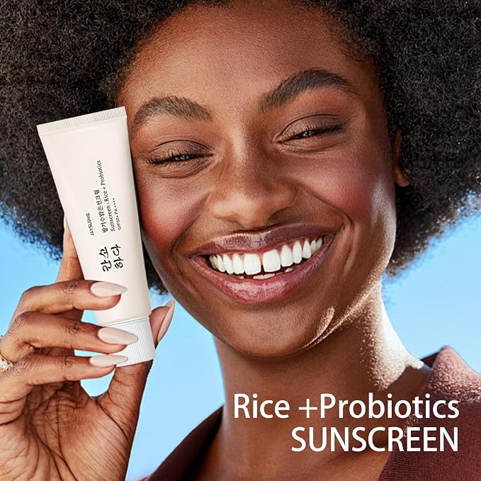 Relief Sun Organic Sunscreen SPF50+,Rice and Probiotics PA++++Korean Cream Care | Korean Skin for All Skin Types | UV Defens Nourishing Skin Protection (2, 2PCS)