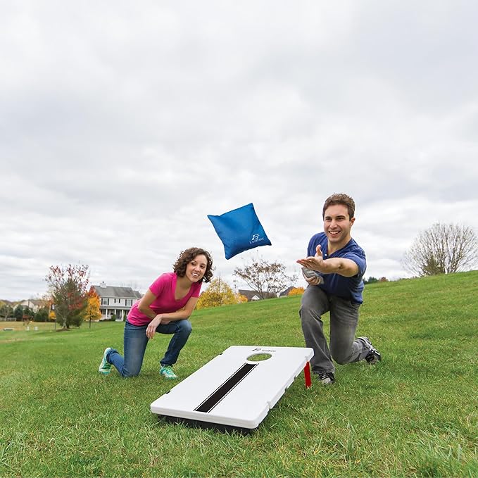EastPoint All-Weather Cornhole Board Set - 33.2in x 21.6in, 8 Bags - Weather-Resistant for Outdoor Games - Slide Scorers for Bean Bag Toss Game - Portable Lightweight for Tailgate & Camping Fun