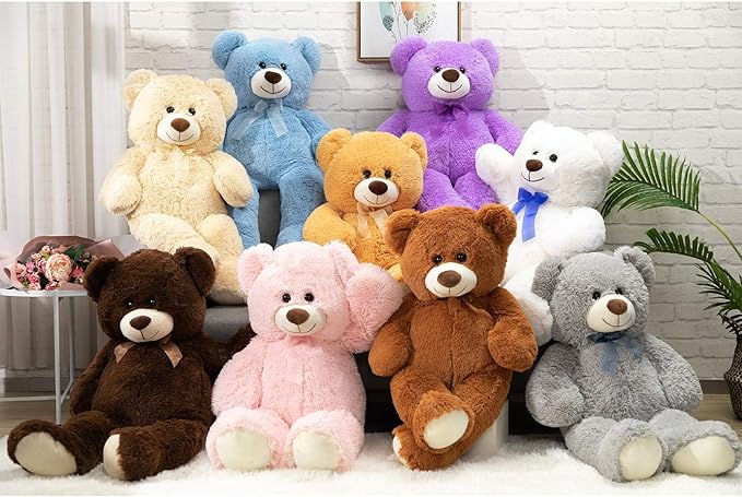 HollyHOME Big Teddy Bear Large Teddy Bear Stuffed Animal Birthday Valentines Day Plush for Kids and Girlfriend 36 inch Tan