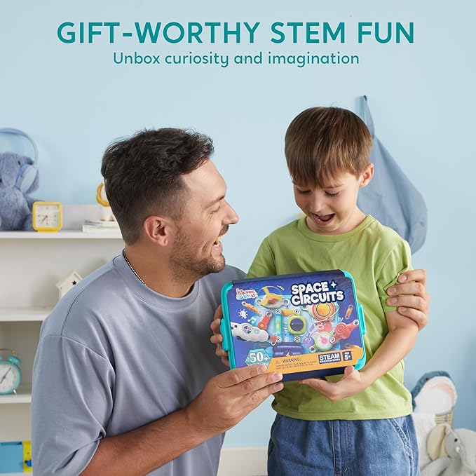 Klever Kits 50+ Projects Space Circuits - Electronics Kit for Kids with 46+ Components, Electronic STEM Toy Educational Science Kits for Kids Aged 5 6 7 8+