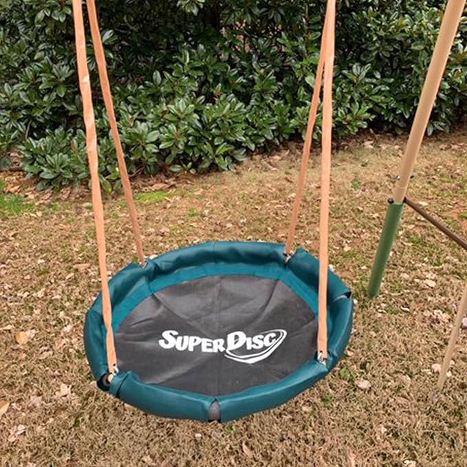XDP Recreation Deerfield Outdoor Playground Swing Set with Slide, See Saw, Trapeze Swing, Fun-Glidr, Swing Seat, and Stand N Swing