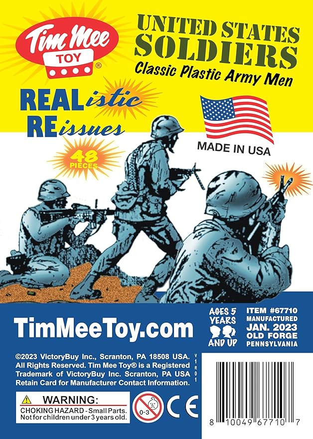 TimMee Plastic Army Men - Powder Blue 48pc Toy Soldier Figures - Made in USA