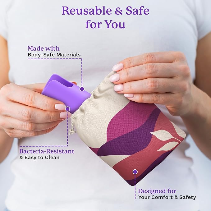 Ecoblossom Menstrual Cup & Disc Applicator Tool - Comfortable & Easy Insertion & Removal - Compatible with Most Period Cups and Discs (Purple)