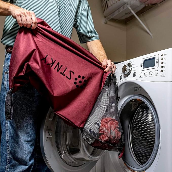 STNKY Bag Pro - Laundry Bag - Wash Bag for Health Workers, Sports, Fitness & Travel (Standard, Burgundy)