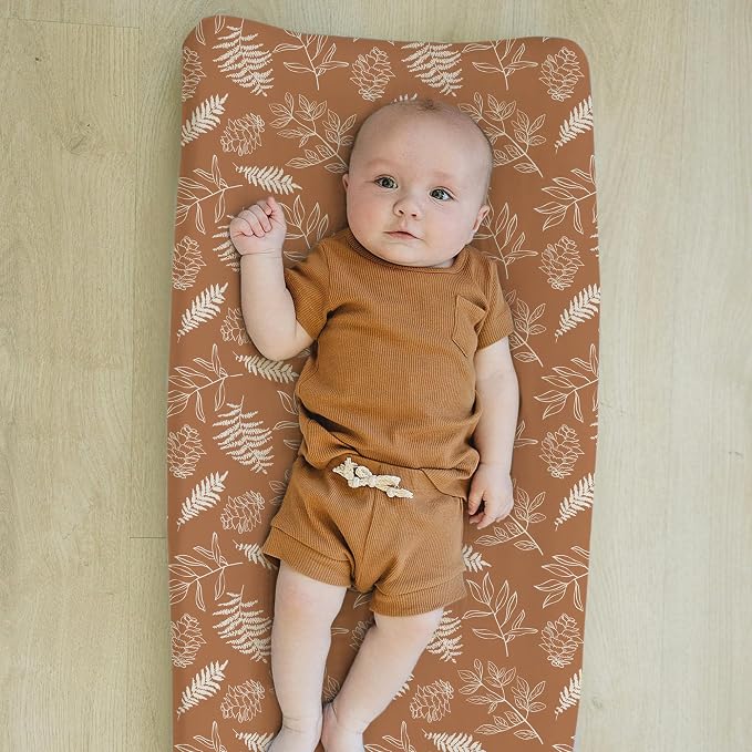 BROLEX Changing Pad Covers for Baby: Boy Girls Ultra Stretchy Soft 2 Pack, Squirrel Foliage