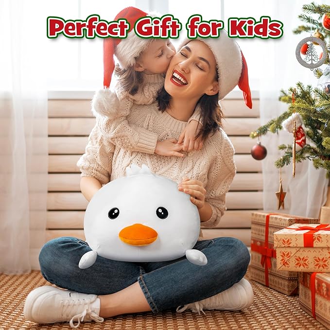 Duck Plush Cute Stuffed Animal with 4 Baby Soft Pillow Christmas, Thanksgiving, Birthday Gift for Girls Boys Kids Decor