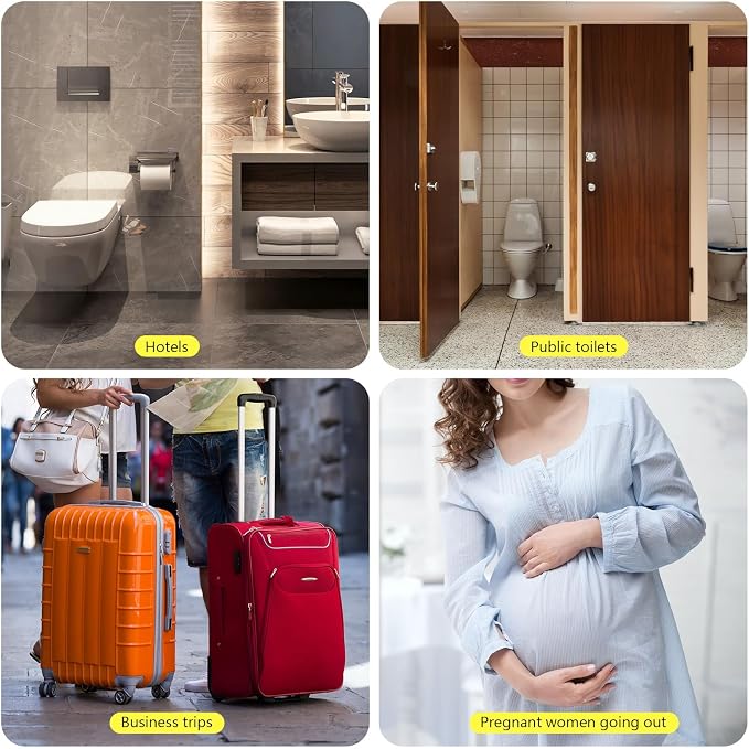 Elastic Large Size Disposable Toilet Seat Covers for Travel,20 Pack Waterproof Toilet Seat Covers for Bathroom,Fit for V/U/O/Square Shape Toilet,Individually Wrapped (2 colors-E set)