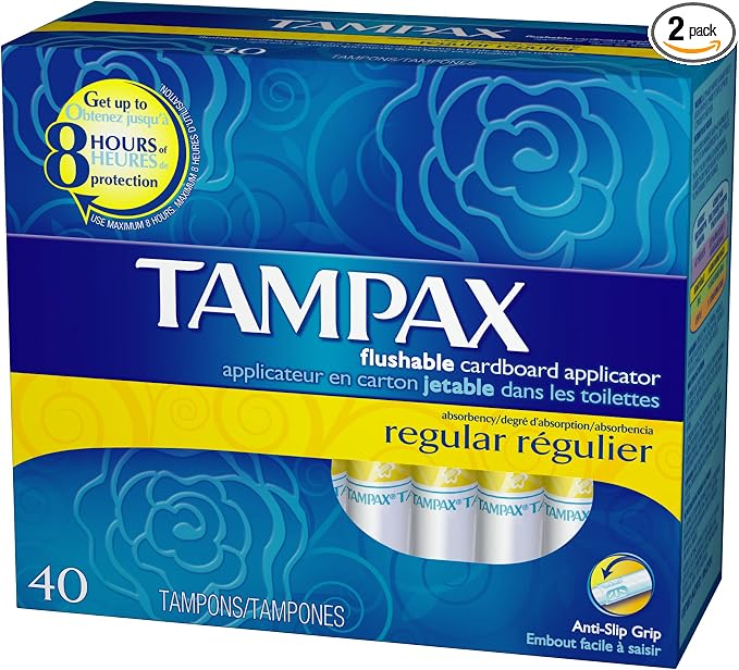 Tampax Regular, 40-Count Packages (Pack of 2)
