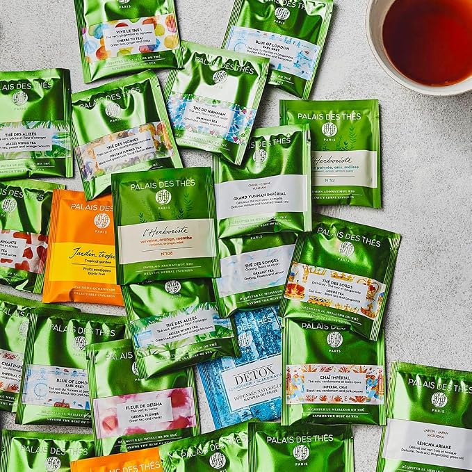Palais des Thés Caffeine-Free Tea - L'Herboriste N∞74 Organic Calming Herbal Blend with Limeflower, Chamomile & Orange Blossom - Premium Tea Bags, Serves 20 Cups