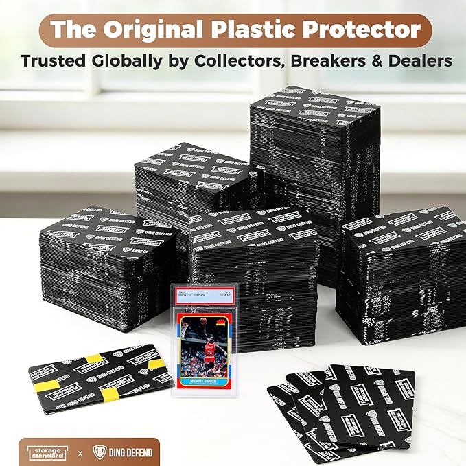 Ding Defend 4x6 Black Trading Card Shipping Protector 510 Pack - Sports Card Protectors Hard Plastic w/Rounded Corners, Hobby Shipping Shield for Graded Cards, Slabs, Top Loaders