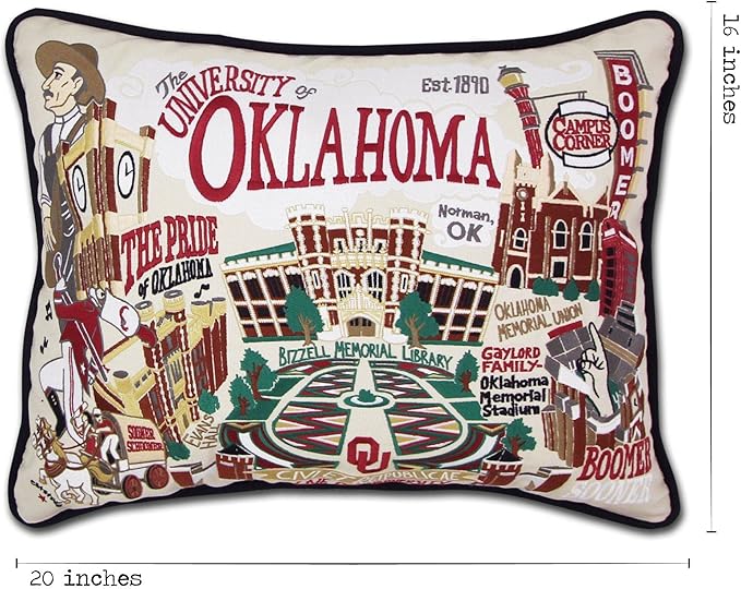 Catstudio University of Oklahoma Collegiate Embroidered Decorative Throw Pillow