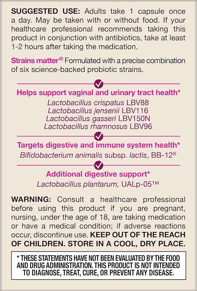 Jarrow Formulas Fem-Dophilus Advanced Probiotics 10 Billion CFU with 6 Science-Backed Strains, for Vaginal, Urinary Tract, Digestive, and Immune Support, 30 Veggie Capsules, Shelf-Stable, Pack of 12