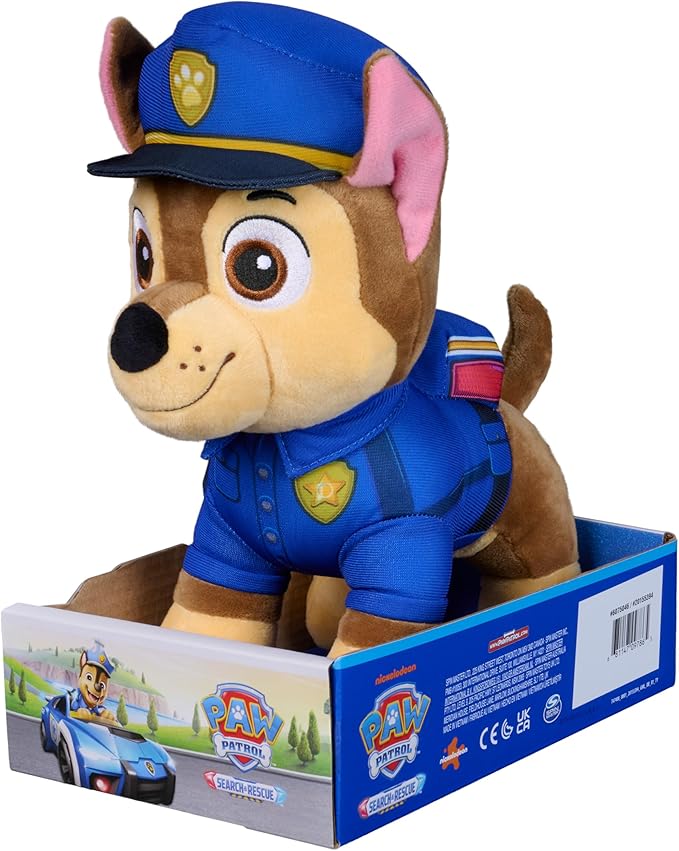 Paw Patrol: Search and Rescue Chase, Plush Toy with Flashlight Accessory, Preschool Toys, Kids Toys for Boys & Girls, Ages 3 and Up, 10”