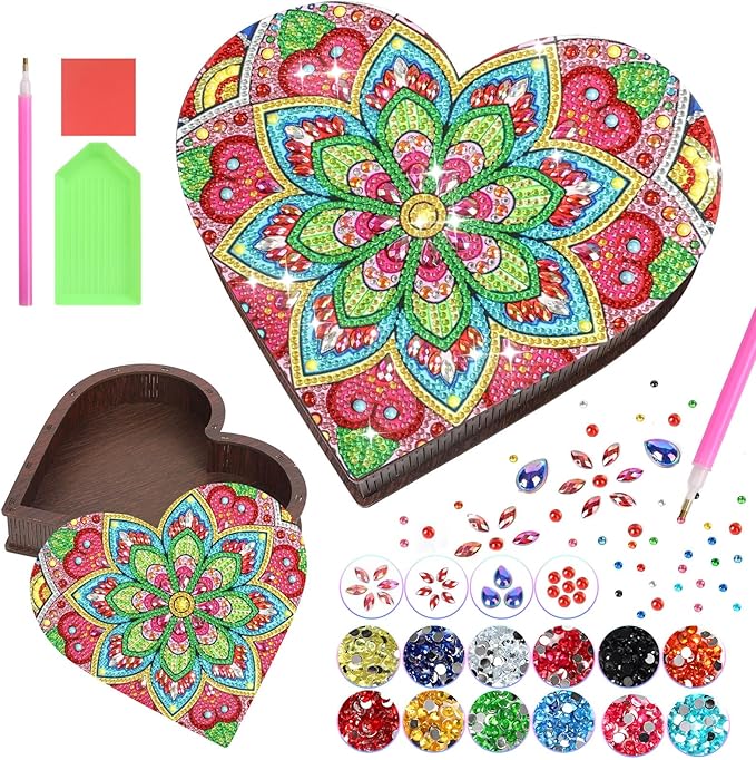 Diakud Diamond Painting Kit for Kids Ages 8-12 Jewellery Box Arts and Crafts Toys for 7 8 9 10 11 12 13 Year Old Girls 8-10 Years Old Birthday Gifts Ideas Craft Activities for Teen Girl Age 6-8