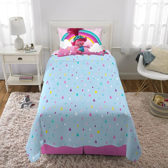 Franco Kids Bedding Super Soft Sheet Set, Twin, Trolls World Tour