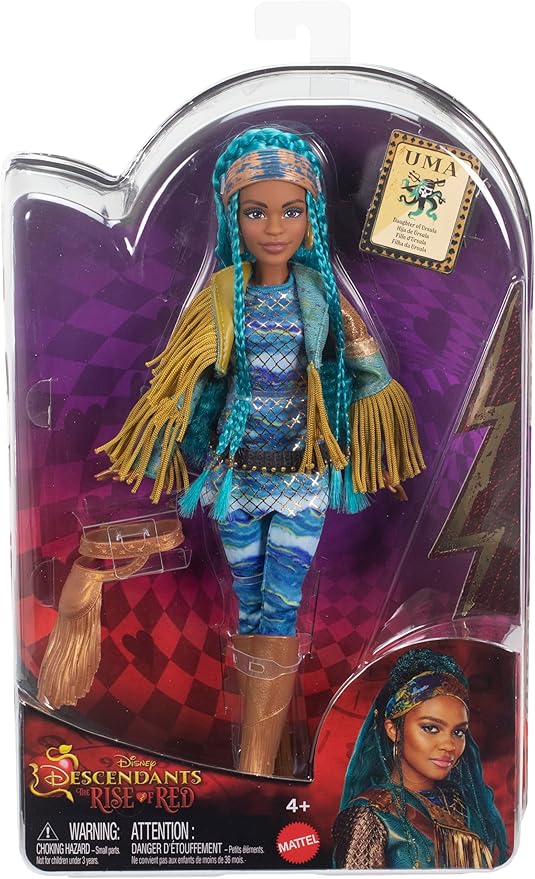Mattel Disney Descendants: The Rise of Red Fashion Doll & Accessory – Uma, Daughter of Ursula with Movie-Inspired Clothes