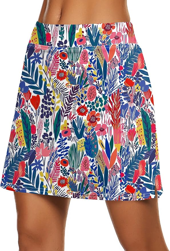 Ekouaer Women's Active Performance Skort Lightweight Skirt for Golf Tennis | Built-in Shorts, A Line, High Waisted, Tummy Control, Pickleball, Running, Workout, Sports, Skorts for Woman