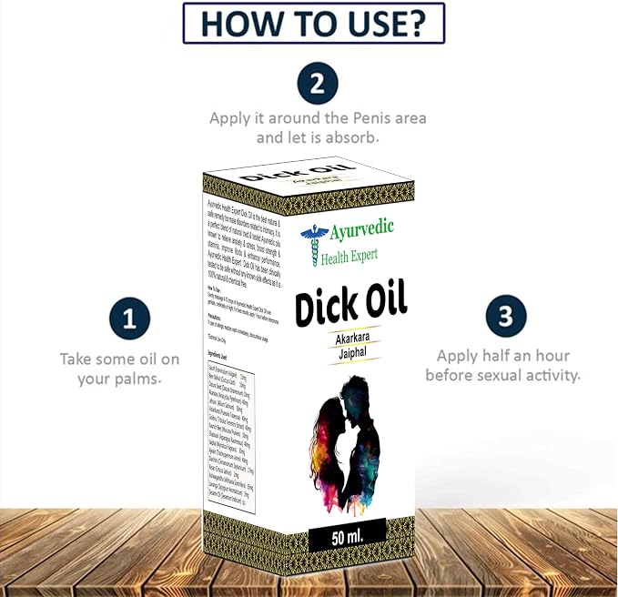 Dick Ayurvedic Sexual Oil – Herbal Aphrodisiac for Energy, Passion & Vitality – Natural Libido Enhancer Sex-Sexual Massage (Oil 50 Ml Pack of 1) 1.6oz