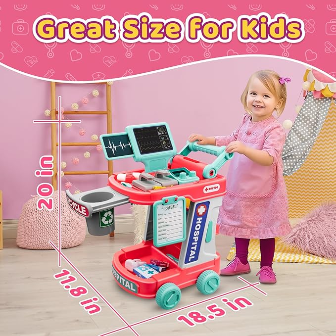 Doctor Kit for Kids - Pretend Doctor Playset for Toddlers with Stethoscope - Medical Play Set Toy for Boys Girls - Kids Doctor Kit for 3 4 5 6 7 8 9 Year Old - Christmas Birthday Gift