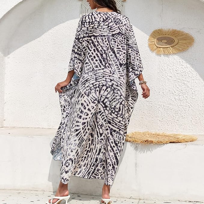 SXMURP Moomoo Dresses for Women, Caftan Dresses for Women Tropical Hawaiian Cotton Cover Ups Bathing Suit Loungewear Swimsuit