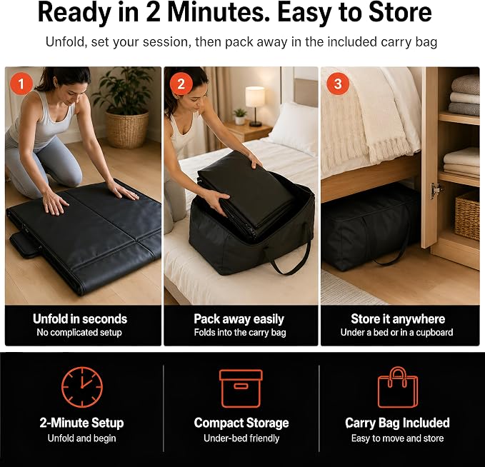Portable Infrared Sauna Blanket for Home, Carbon Fiber Far Infrared Heating, Low EMF Full Body Sauna Blanket with Washable Towel Insert, Carry Bag & Digital Controller, Relaxation & Recovery
