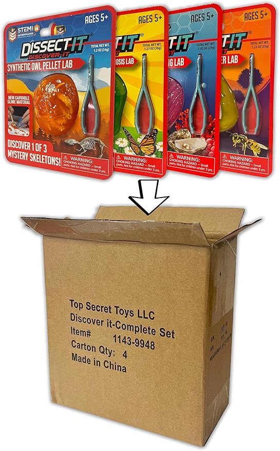 Dissect-It Discover-It Simulated Synthetic Lab Dissection STEM Toy, Complete Set of 4 Kits, Kidsโ Home Learning Science Projects, Great for Young Scientists!