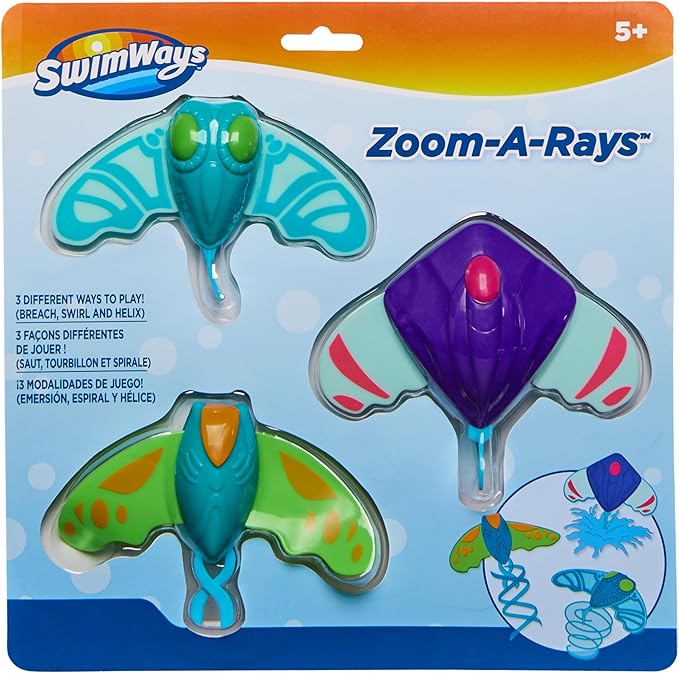 SwimWays Zoom-A-Rays Water Toys, Kids Pool Toys for Swim Training, Diving & Outdoor Games for Ages 5 & Up, 3-Pack