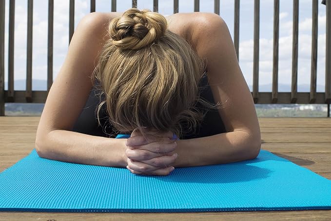 YogaAccessories 1/4" Thick High Density Deluxe Non Slip Exercise Pilates & Yoga Mat