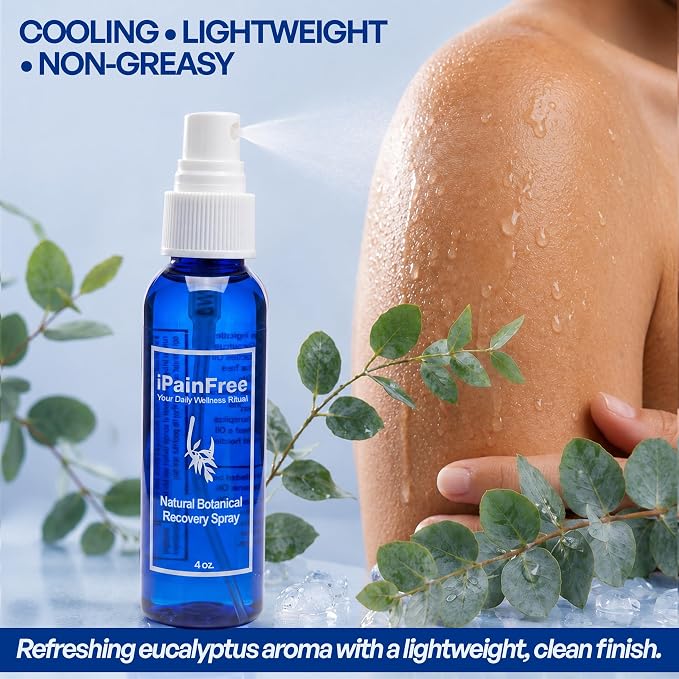 Natural Botanical Recovery Spray with Eucalyptus, Jojoba, Aloe Vera & Grapeseed Oils – Lightweight Topical Recovery Spray for Muscle & Joint Comfort & Massage - 4oz