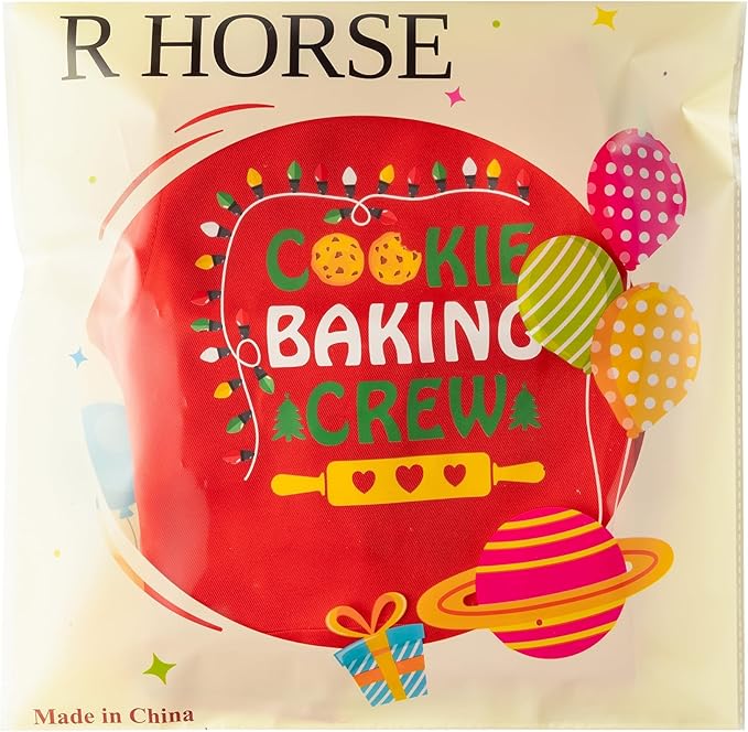 R HORSE 2Pcs Christmas Kid Apron and Chef Hat Set, Xmas Red Adjustable Children Red Kitchen Apron, Dress up Role Play Chef Toy Cooking Baking Painting Training Kits for Kids Birthday Christmas Gift