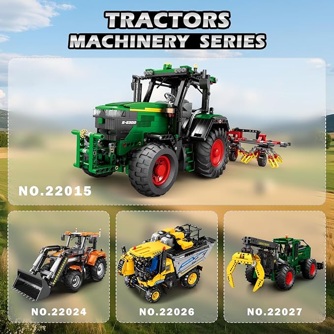 Tractor Building Blocks Set 22015, APP Remote Control Construction Toy Vehicle Model Kit for Adult, Farm Technic Truck Model Kit, Gifts for Kids 14+