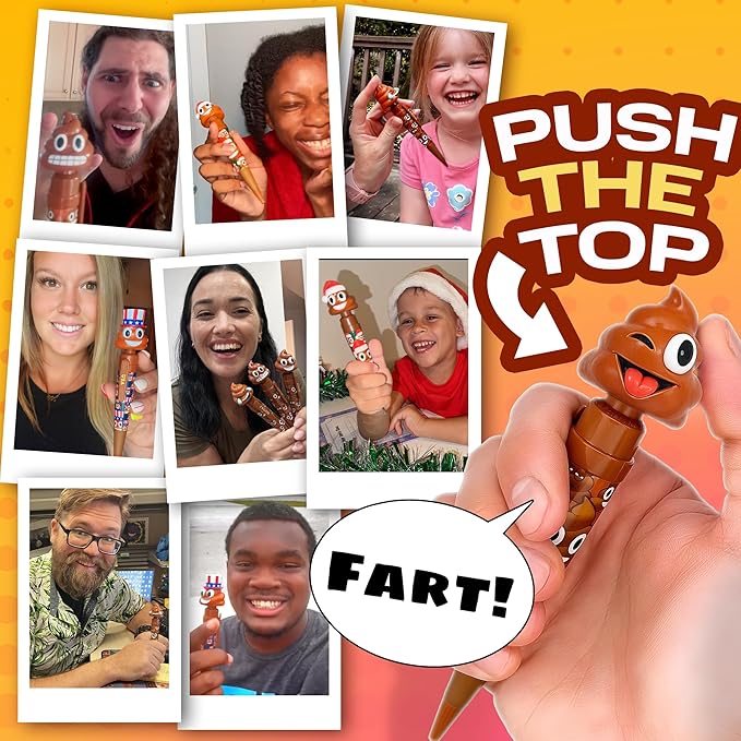 Farting Poop Pen with Multiple Funny Sounds - Perfect Halloween Games & Novelty Gift for Teens, Kids & Boys - Pen & Prank Toy for Halloween Parties, Games & Family Fun All Day (Winky Eyes)