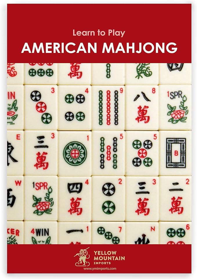 Yellow Mountain Imports American Mahjong Set, Little Birdie with Wooden Case, Wooden Racks with Acrylic Pushers, Wright Patterson Scoring Coins, Dice, & Wind Indicator