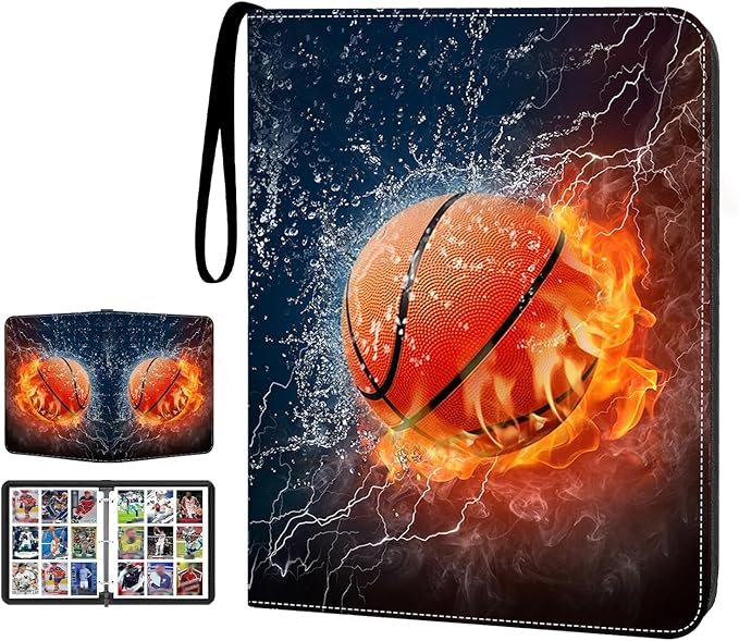 900 Pockets Basketball Card Binder Sleeves, Trading Card Binder Collectible Trading Card Albums for Basketball Baseball Football Trading Sports Game Cards, Book Folder Organizer Card Holder