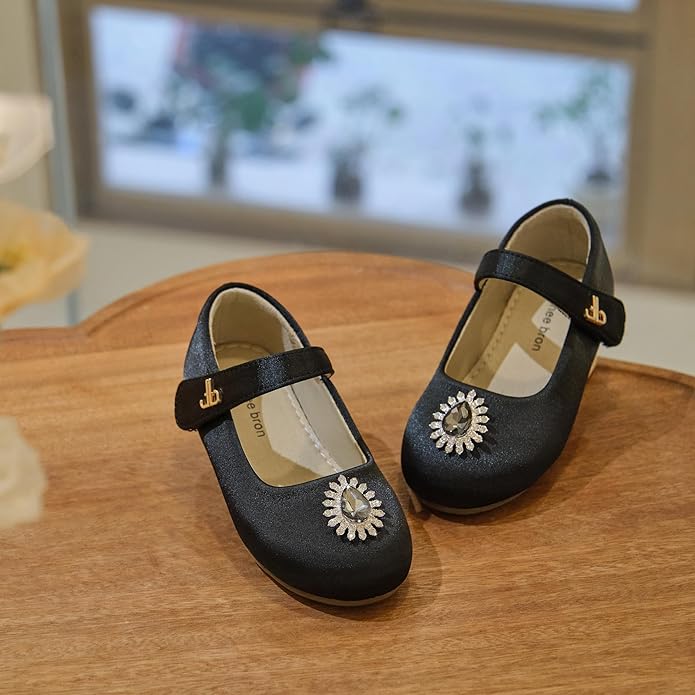 THEE BRON Mary Jane Ballet Flats - Girls' Dress Shoes with Hook & Loop Closure