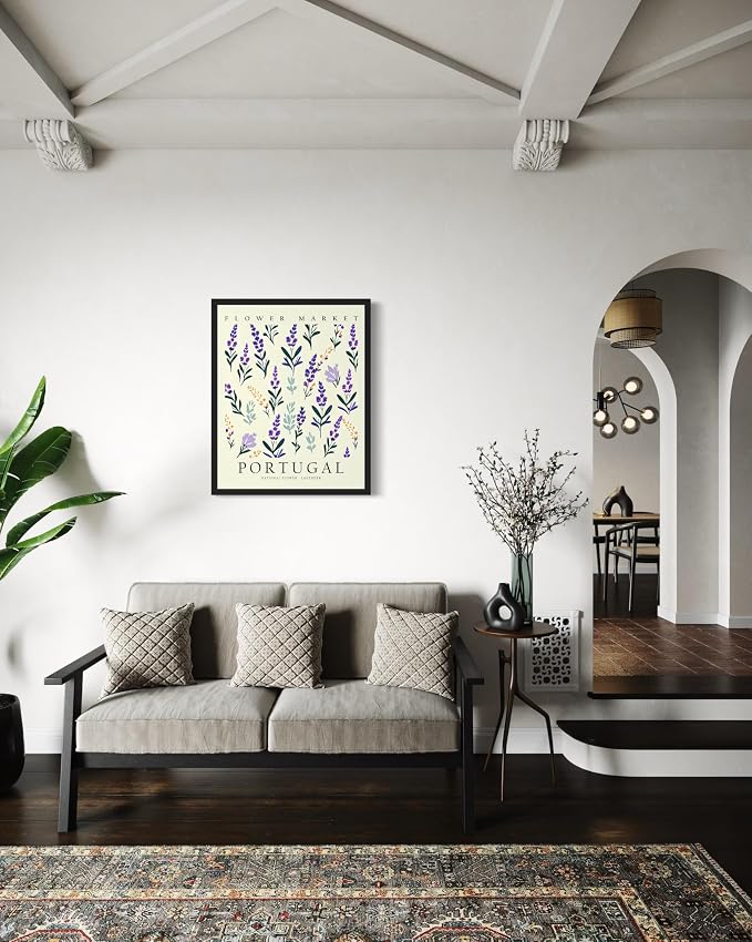 Portugal Flower Market Unframed Art Print Poster, Wall Art Floral Painting Botanical Decor for Bedroom, Kitchen, Bathroom Livingroom Decoration 82B (Portugal, 36"L x 24"W, Unframed)
