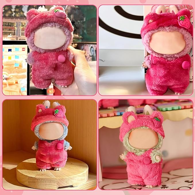 Clothes Fit for 17CM Doll, Fashion Doll Clothes Outfit Set Cute Theme Designer Toys Dress Accessories for Collector Fans Display (Strawberry)