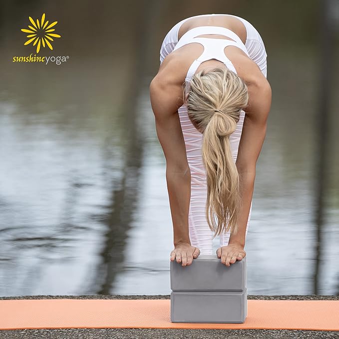 4" Yoga Block, 10 Pack Bulk EVA Foam Yoga Blocks, Firm and Supportive Yoga Brick, Balance Foam for Stretching, Pilates, and Workout, 4" x 6" x 9"