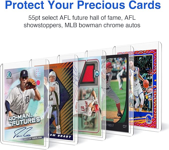 55pt Top Loaders for Cards, 3x4 Thick Holder with Protective Film, Toploader Card Protectors Hard Plastic, 25-Count