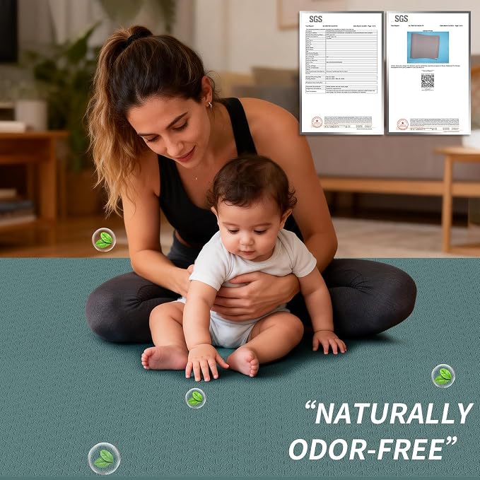 Large Yoga Mat (6'x 4')-POE 0.28''/0.32''/0.4'' Thick Fitness Mat, Eco-Friendly Exercise Mat for Home Workouts, Ideal for Yoga and Pilates