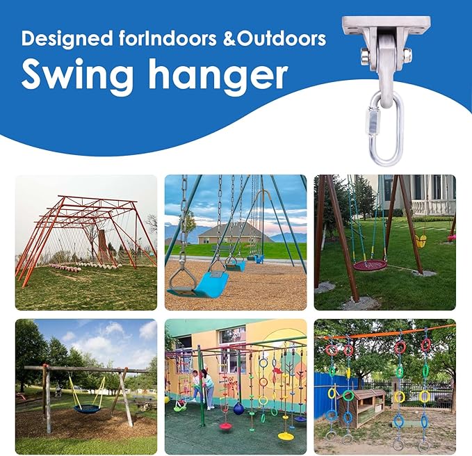 Swing Set Accessories,Swing Set Hardware,Swing Set Brackets, Over 6500 Pounds Enhanced,of Yoga Chair, Porch, Saucer,Hanging Bracket, Indoor and Outdoor Sets,with Baby, Kids, (2 Pack)
