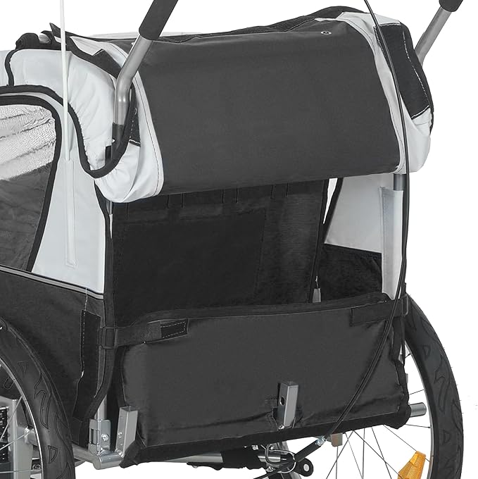 Aosom Elite 360 Swivel Bike Trailer for Kids Double Child Two-Wheel Bicycle Cargo Trailer with 2 Security Harnesses