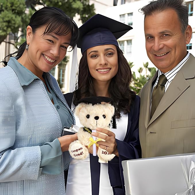 Graduation Gifts Teddy Bear Graduation Stuffed Animal Class of 2025 - Kindergarten High School Graduation Gift for Her Him Girls Boys - 8 Inch Soft Congrats Grad Bear Toy with Cap & Certificate
