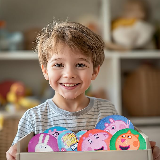 MiraBall Bibi Peppa Pig - Surprise Egg Capsule with Memory Foam Expandable Plush Toy – 3.7" (9.5cm) Soft Collectible with Hidden Surprises – Fun Gift for Kids, Parties, Holidays, Stocking Stuffers