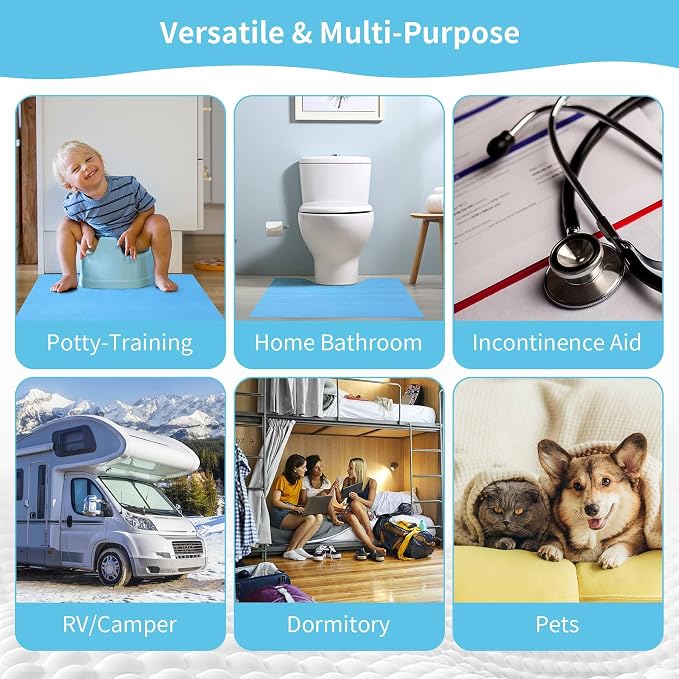 25 Pack Disposable Toilet Mats for a Hygienic & Stress-Free Everyday Home Bathroom Experience,Toilet Floor Protector from Urine,Disposable Toilet Floor Mat for Urine