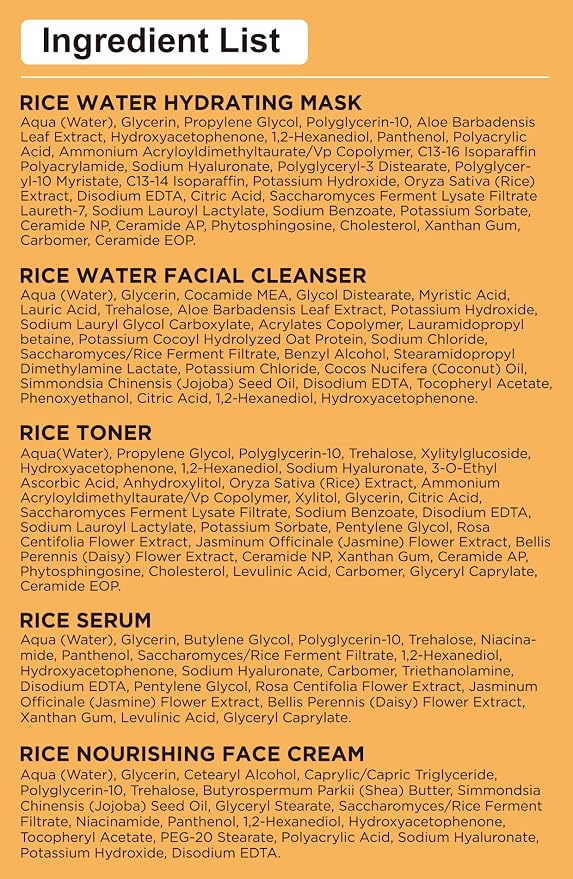 Skin Care Set w/Korean Rice Extract for Hydration,Glow,Repair &Radiant Skin | 5Pcs Women Teen Glass Skincare Routine Kit Self Care Gifts for Women Mom Wife Teenage Girl Valentines Christmas Gifts
