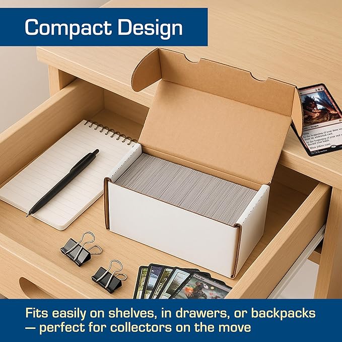 BCW 400 Count Trading Card Storage Box - 4ct | Cardboard Organizer for Baseball, Basketball, Football Cards, MTG, Pokemon | Card Game Storage & Protection | Card Storage Box | Assembly Required